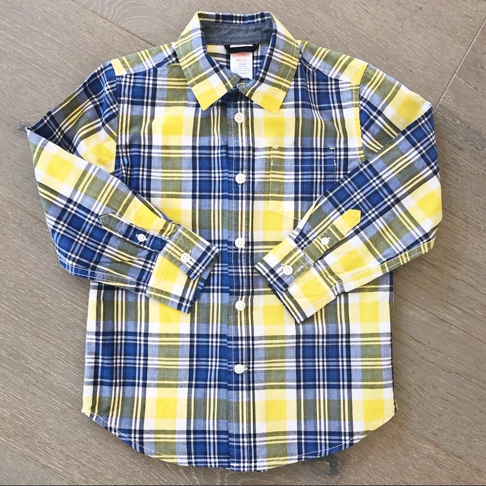 GYMBOREE Size 4 Boys Long Sleeve Button Down Plaid